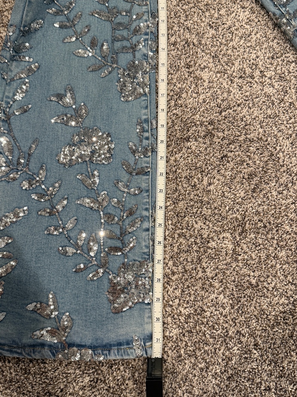 Boston Proper Sequin Embellished Blue Women’s Jeans - Picture 5 of 9